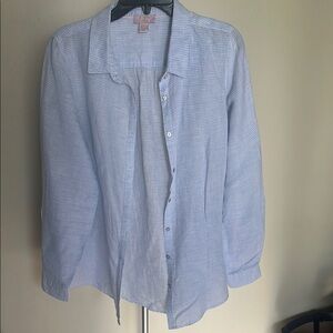 St. Tropez Blue and White Striped Linen Shirt